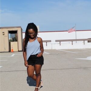 Mittoshop Blue Waffle Knit Tank Top